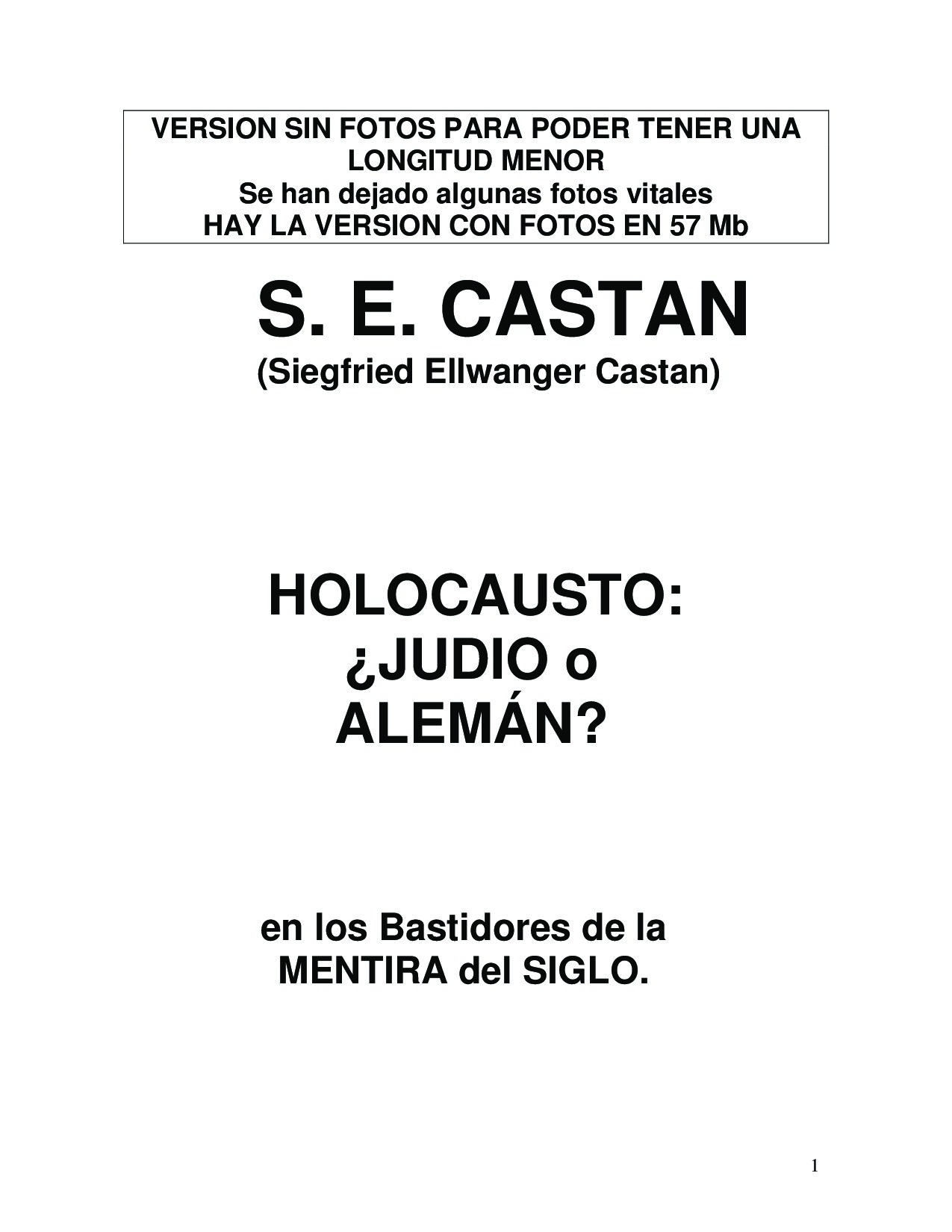 Holocausto, Judio O Aleman