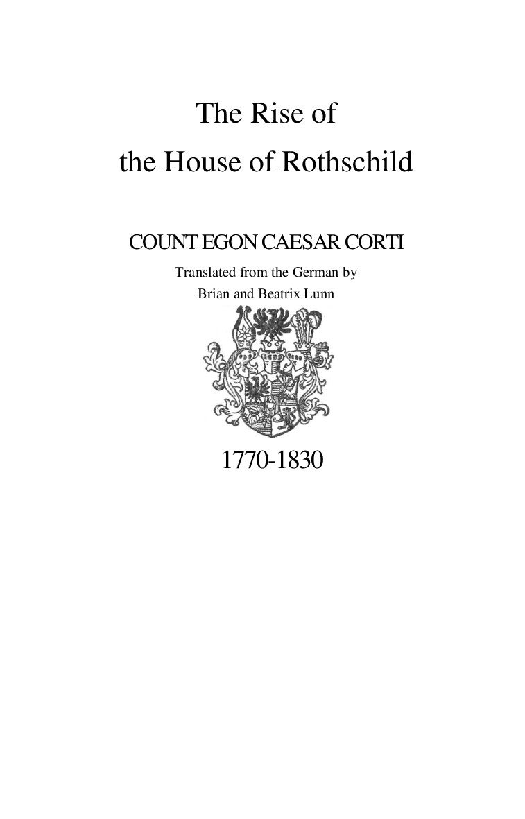 The Rise of the House of Rothschild