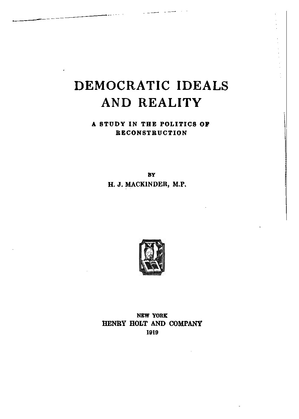 Democratic Ideals and Reality