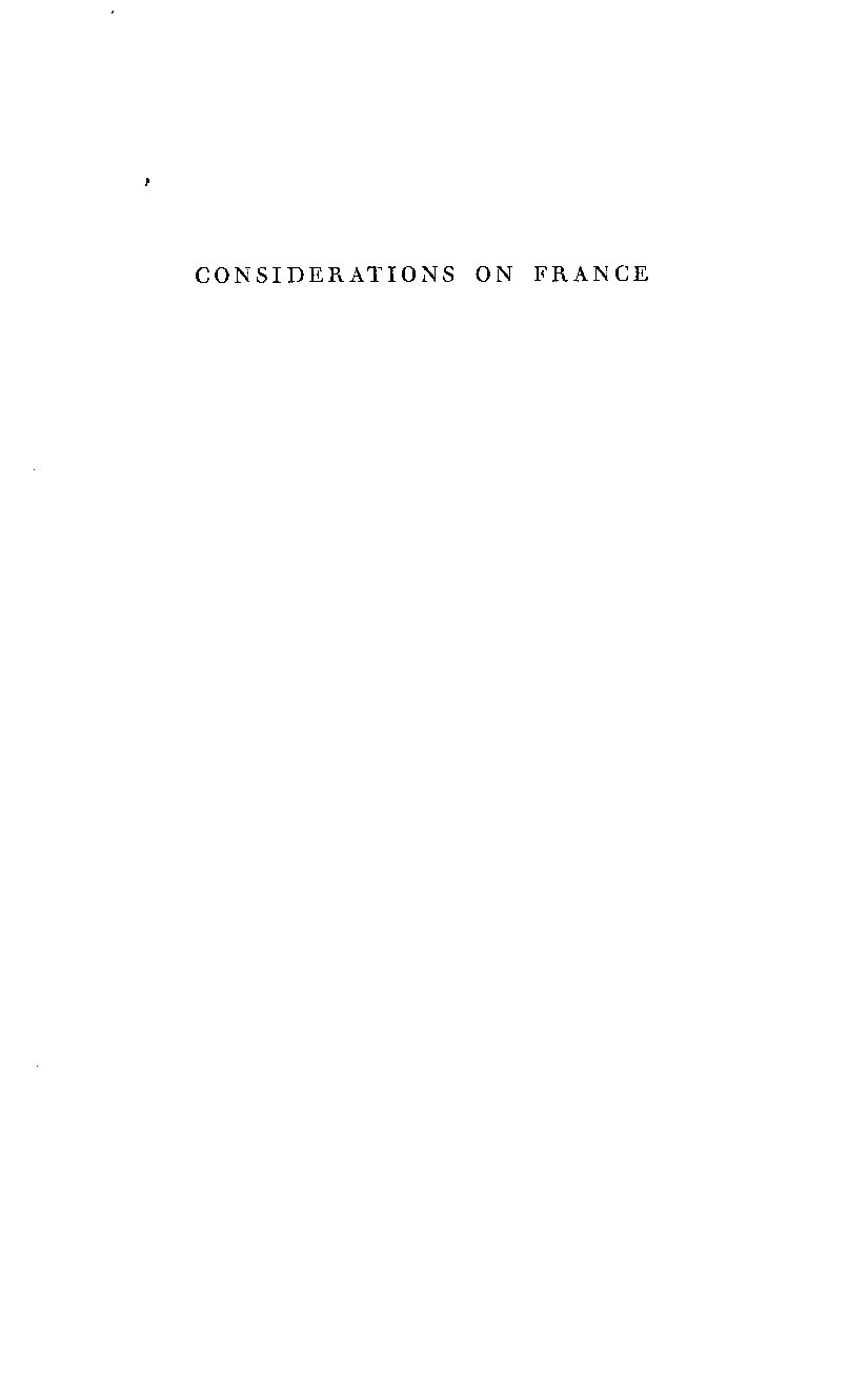 de Maistre - Considerations on France