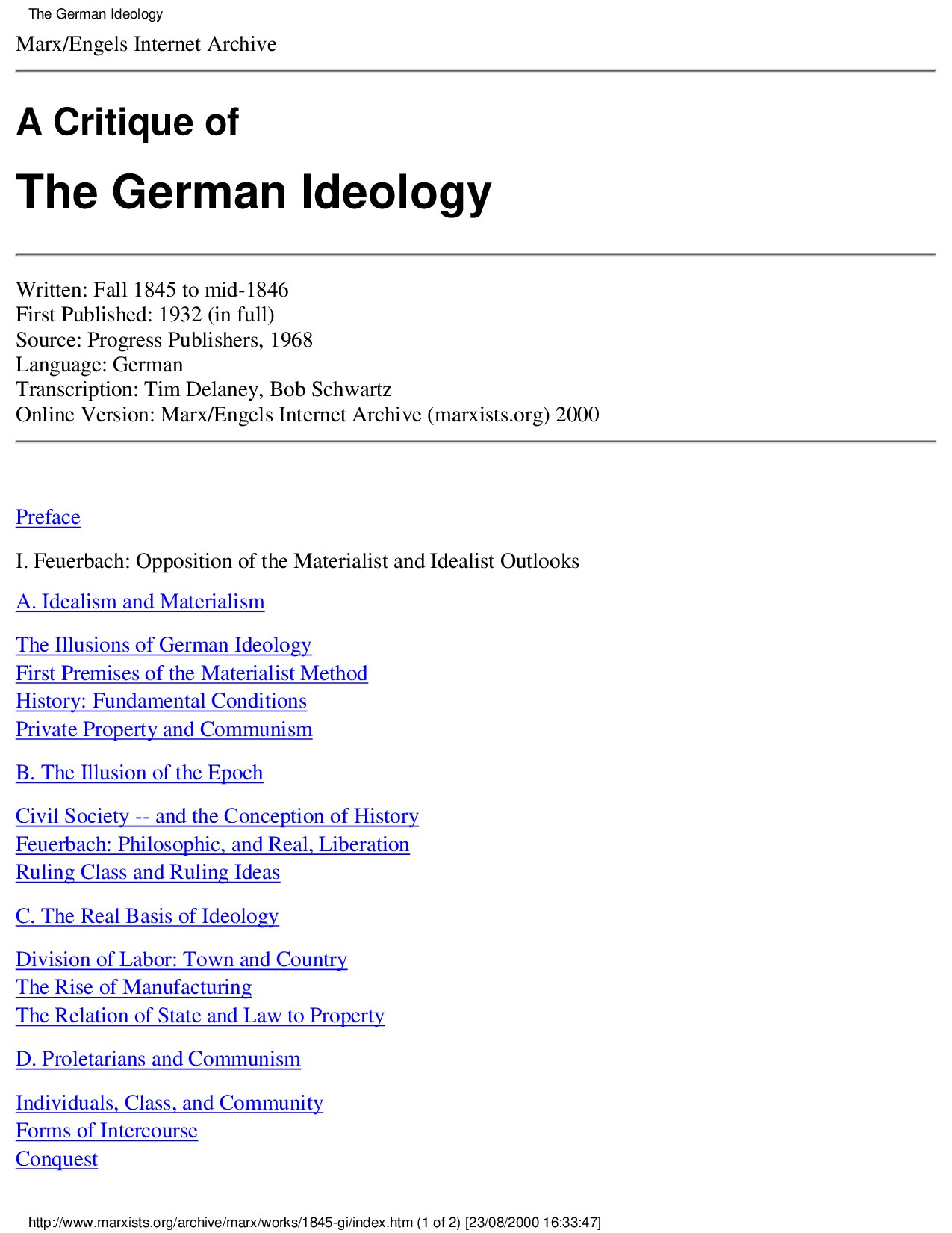 The German Ideology