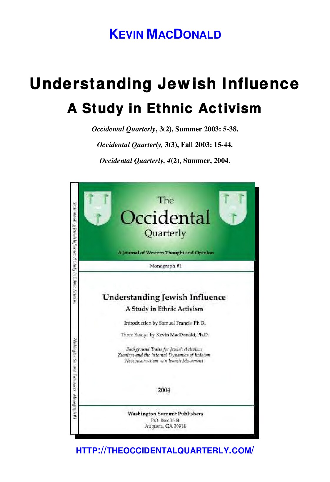 Microsoft Word - MacDonald, Kevin_Understanding Jewish Influence.doc