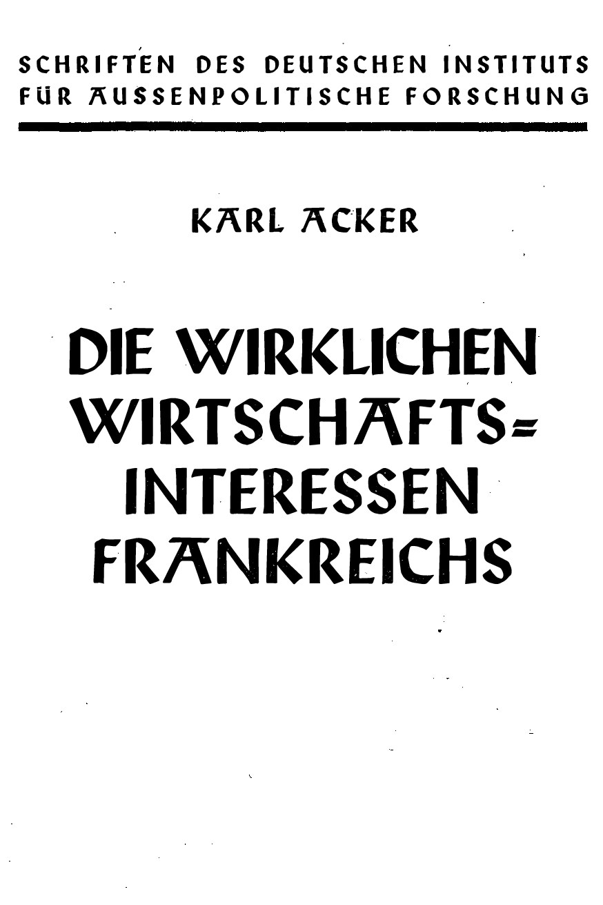 Die wirklichen Wirtschaftsinteressen Frankreichs