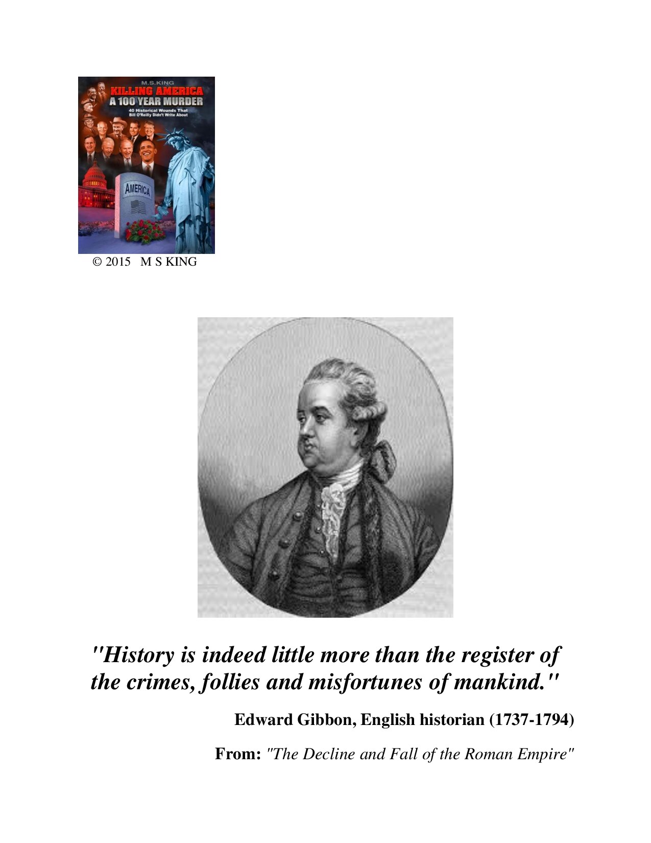 King, Mike S.; Killing America; A 100 Year Murder, 40 Historical Wounds that Bill O'Reilly Didn't Write About