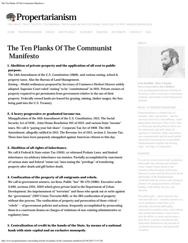 The Ten Planks Of The Communist Manifesto |