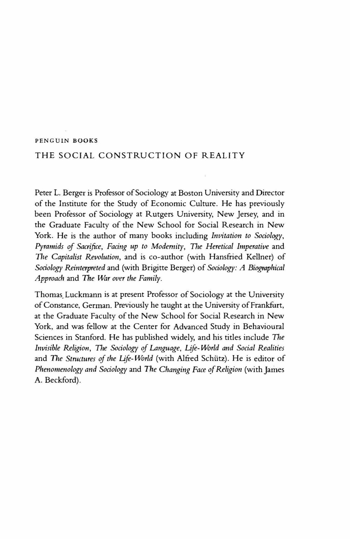 Peter L. Berger - The Social Construction of Reality_ A Treatise in the Sociology of Knowledge