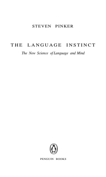 Steven Pinker - The Language Instinct_ How the Mind Creates Language