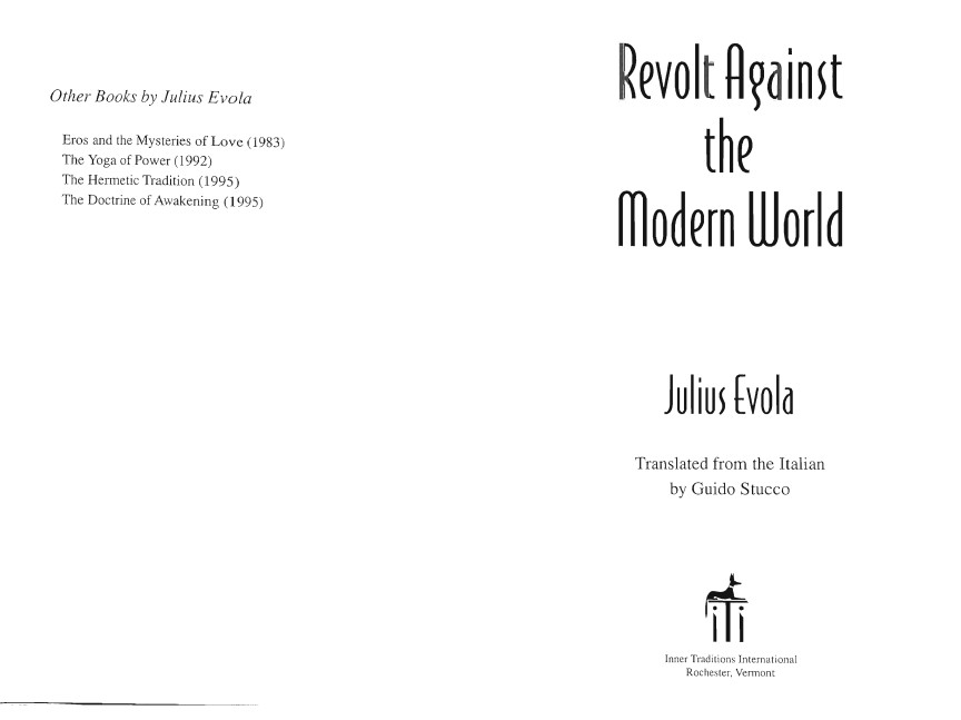 Revolt Against the Modern World